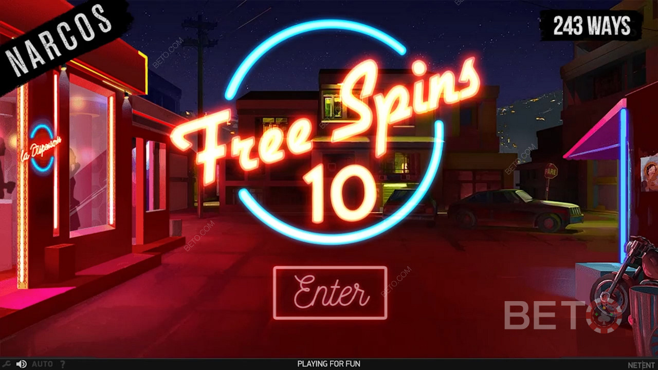 Krijg 10 Free Spins door 3 Scatters op de oneven genummerde rollen te landen