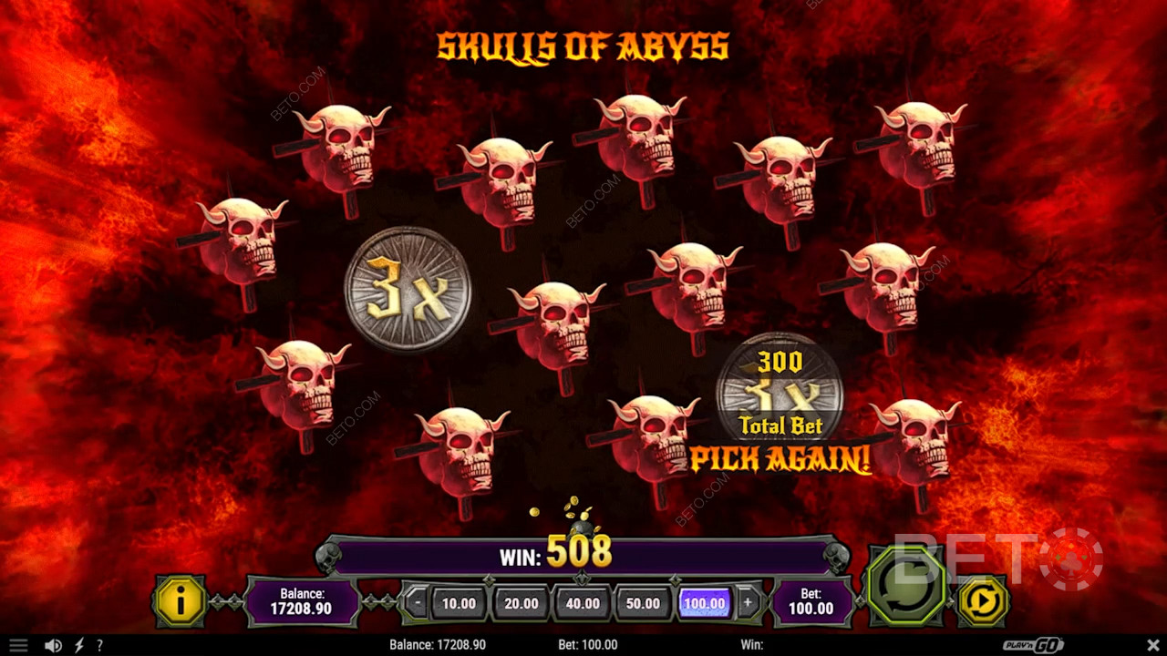 Kies schedels in de Skulls of Abyss-modus om echte geldprijzen te winnen en tot x20 vermenigvuldigers