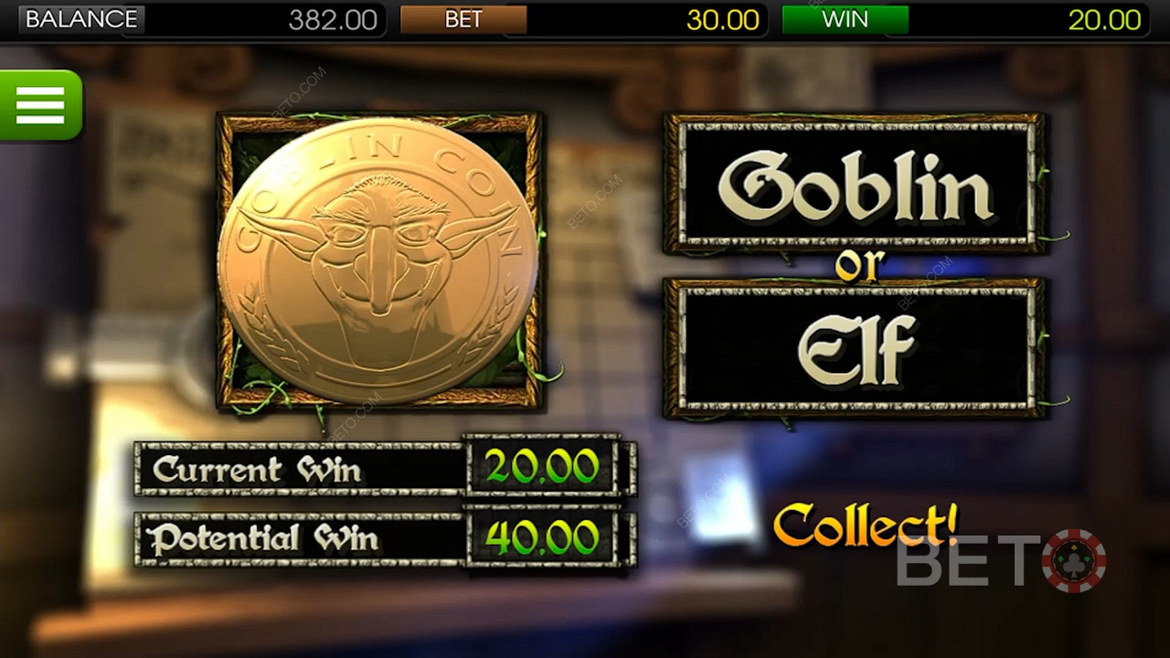 Het inzetbereik van Greedy Goblins begint bij €0,02 en gaat tot een maximum inzet van €150.