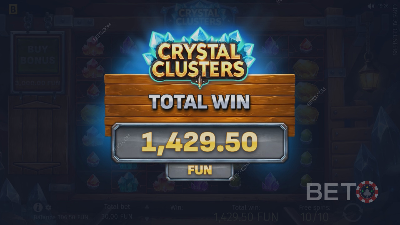Win 5.000 keer je inzet bij de online gokkast Crystal Clusters!