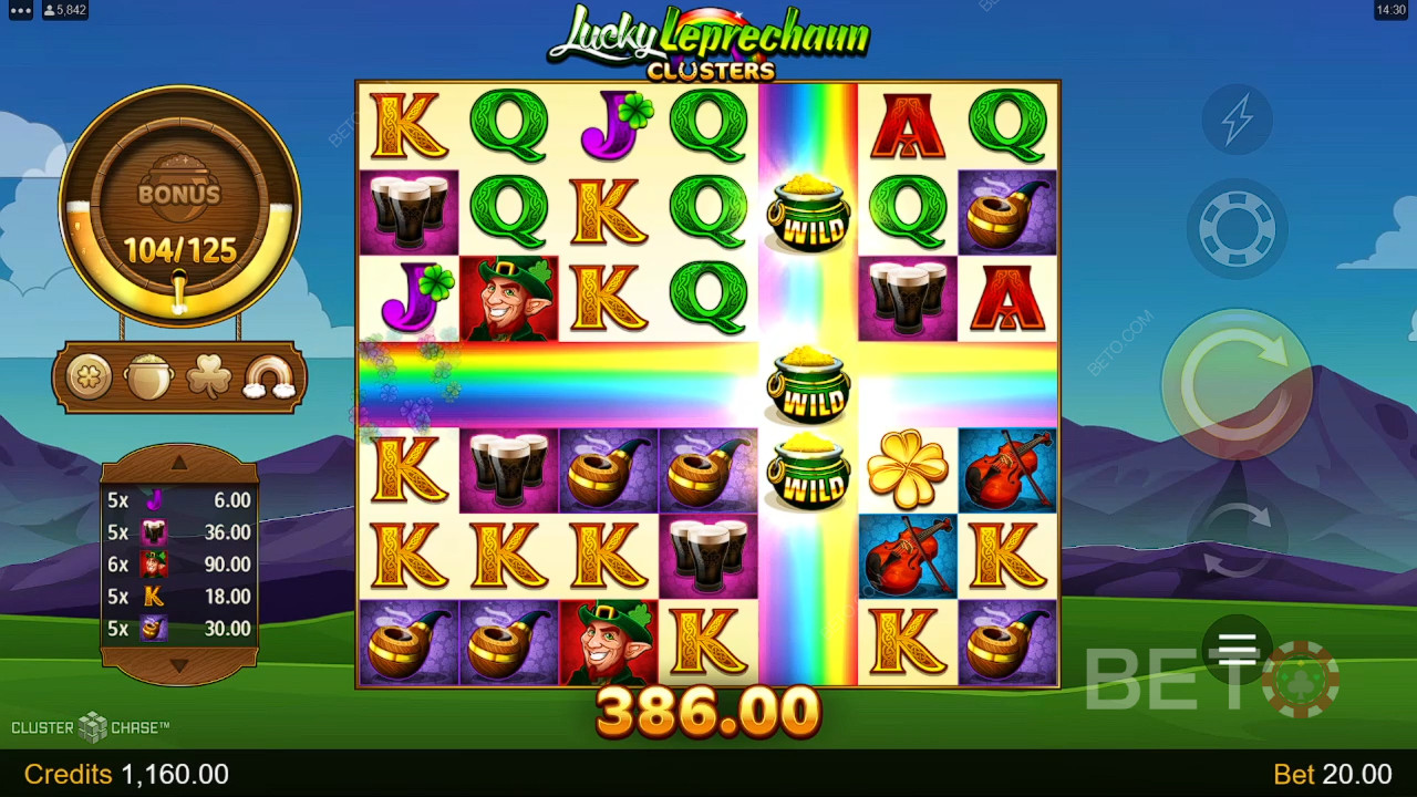 Bonusfuncties uitgelegd in Lucky Leprechaun Clusters door Microgaming