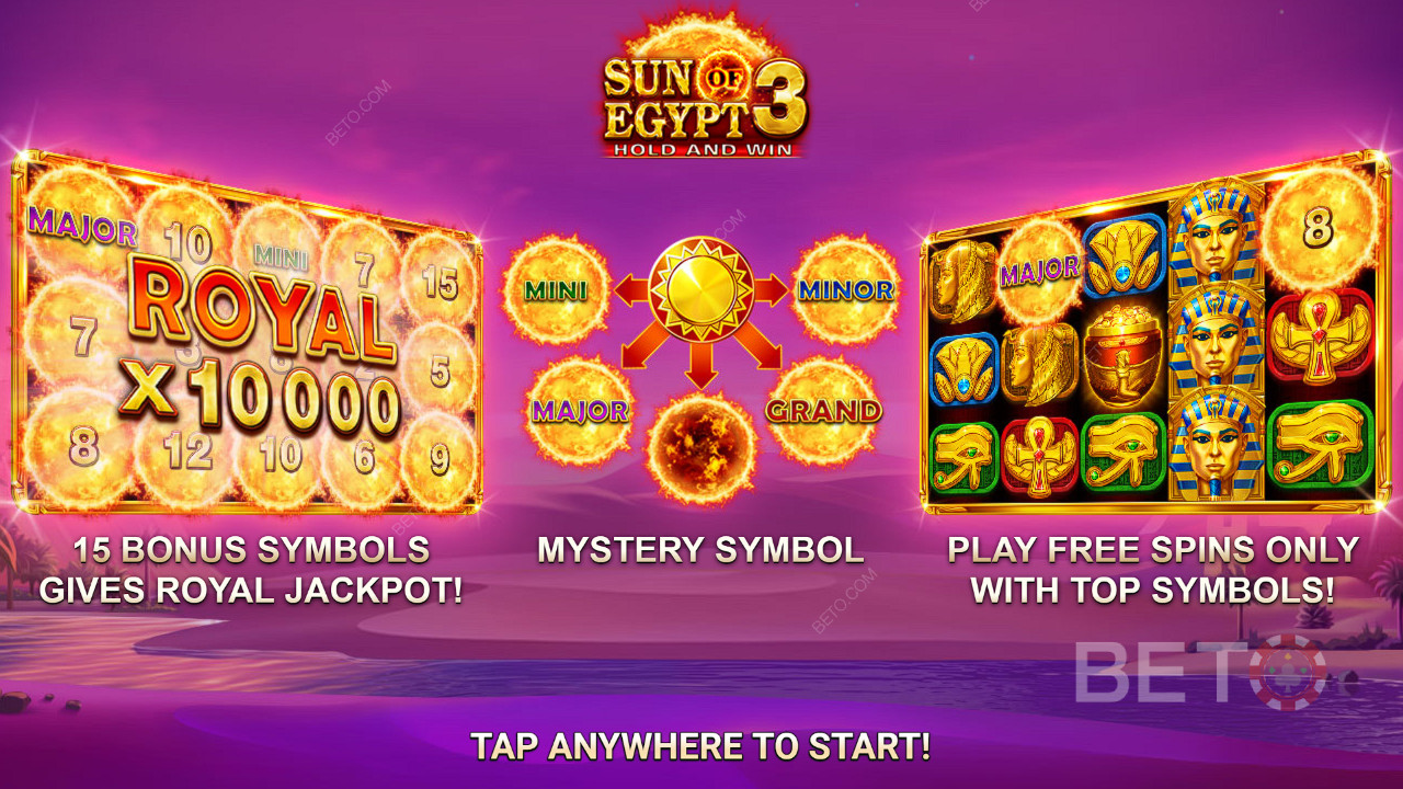 Win 10.000x je inzet in de Sun of Egypt 3 gokkast online!