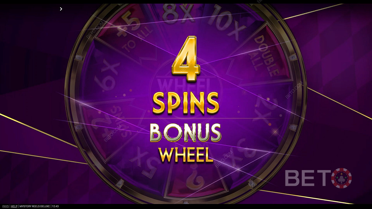 Win tot 15 spins op het Bonus Wheel door Wheel Deluxe symbolen te landen