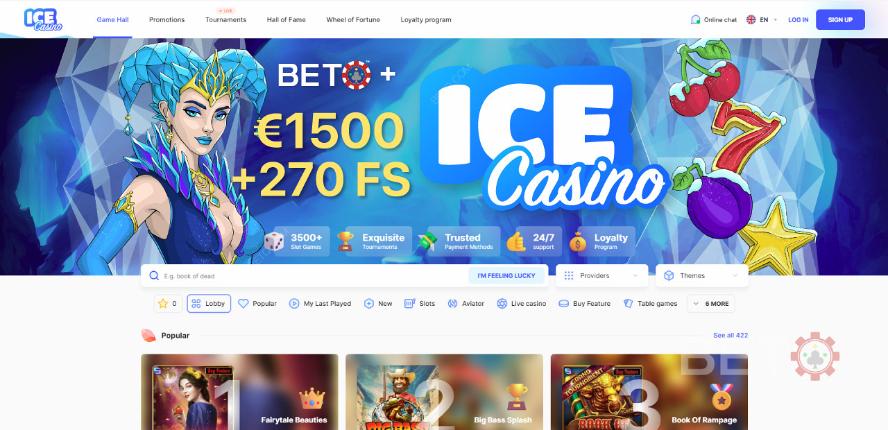 ICE Casino Site Navigatie en Interface is Gebruiksvriendelijk