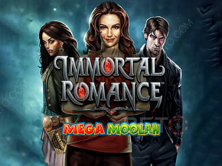 Speel Immortal Romance Mega Moolah Progressive gokautomaten gratis.