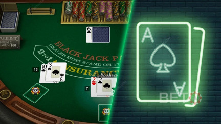 Blackjackjack kaart waarden en inzet opties zijn hetzelfde met of zonder echte dealers...