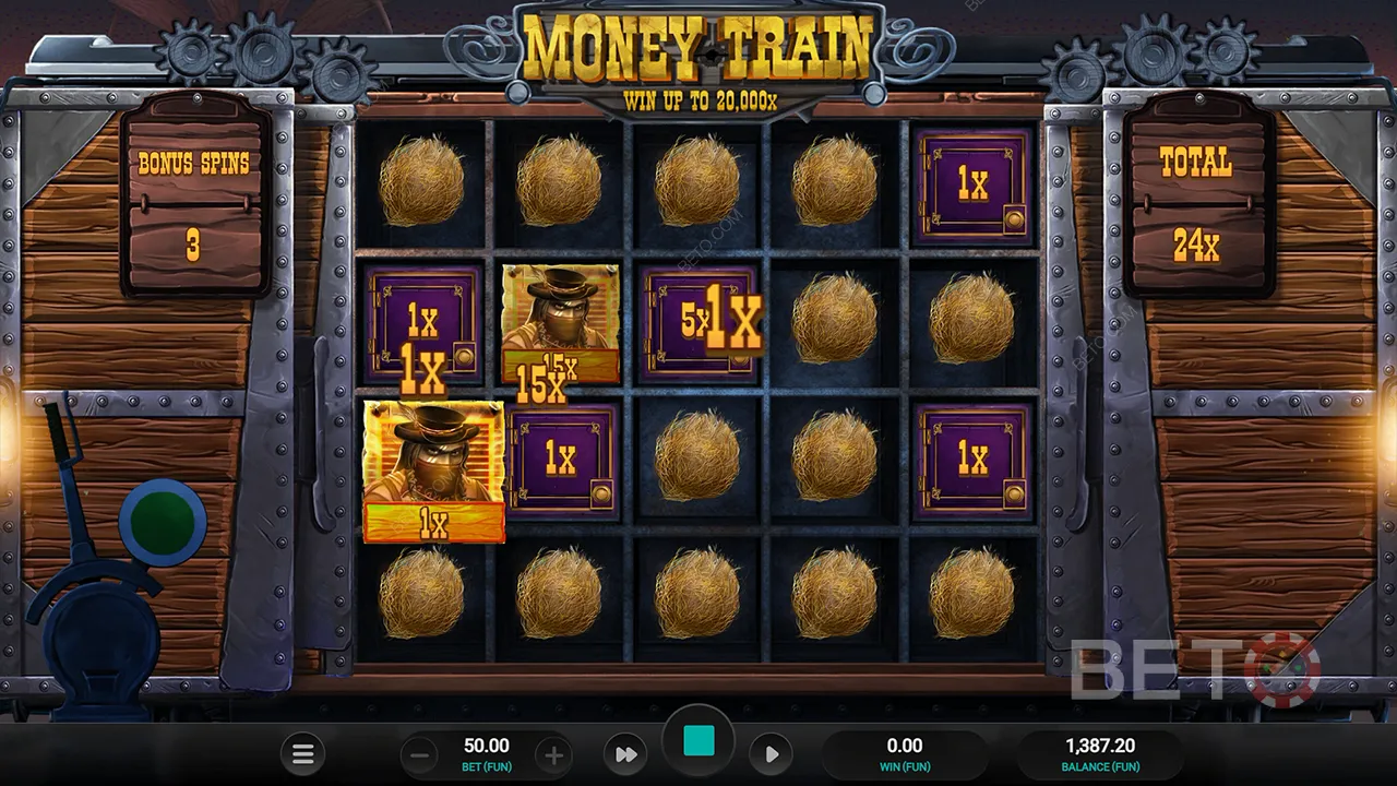 Gameplay van videoslot Money Train