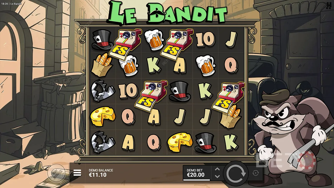 Gameplay van videoslot Le Bandit