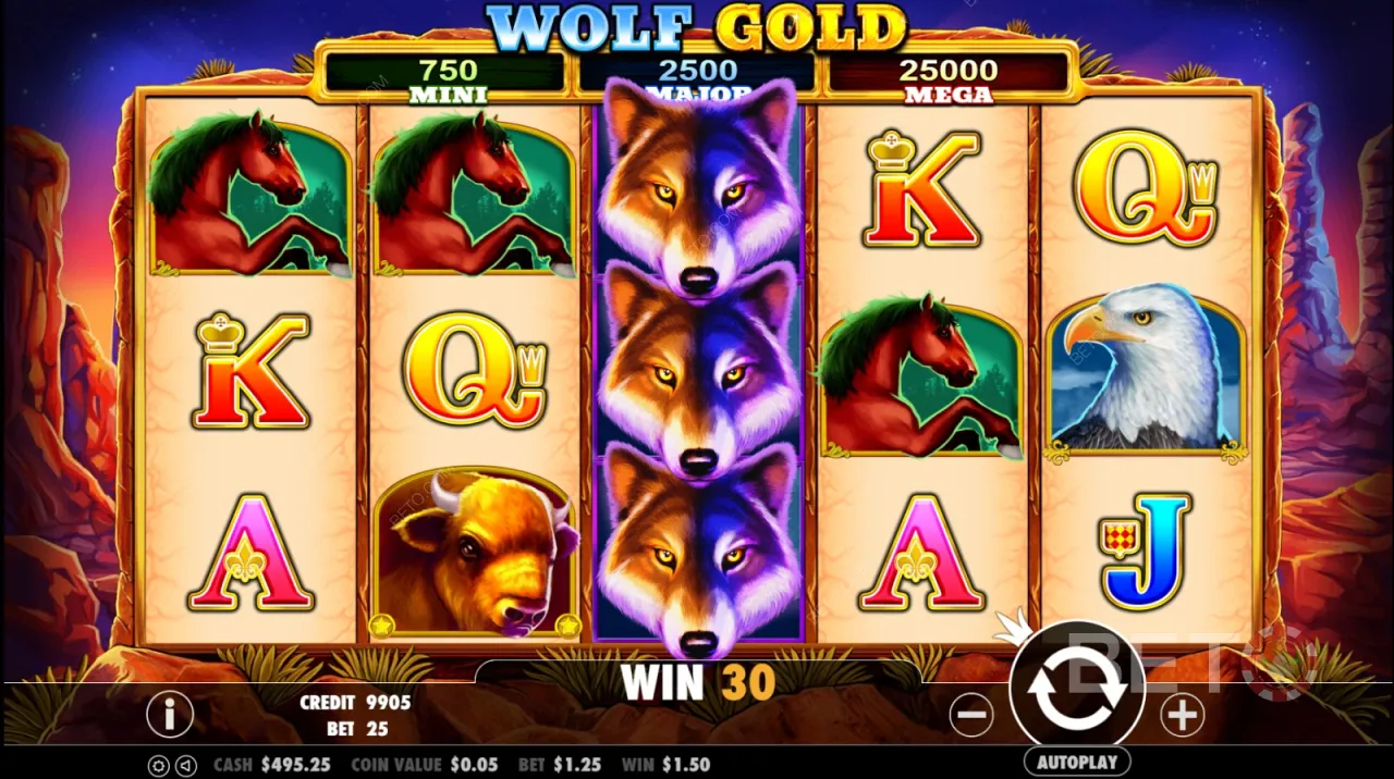 Indrukwekkende gameplay in Wolf Gold