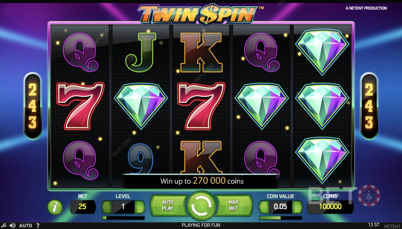 Een spelvoorbeeld van Twin Spin