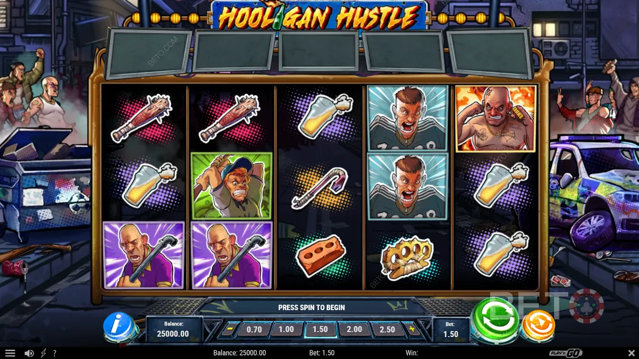 Gameplay van Hooligan Hustle slot
