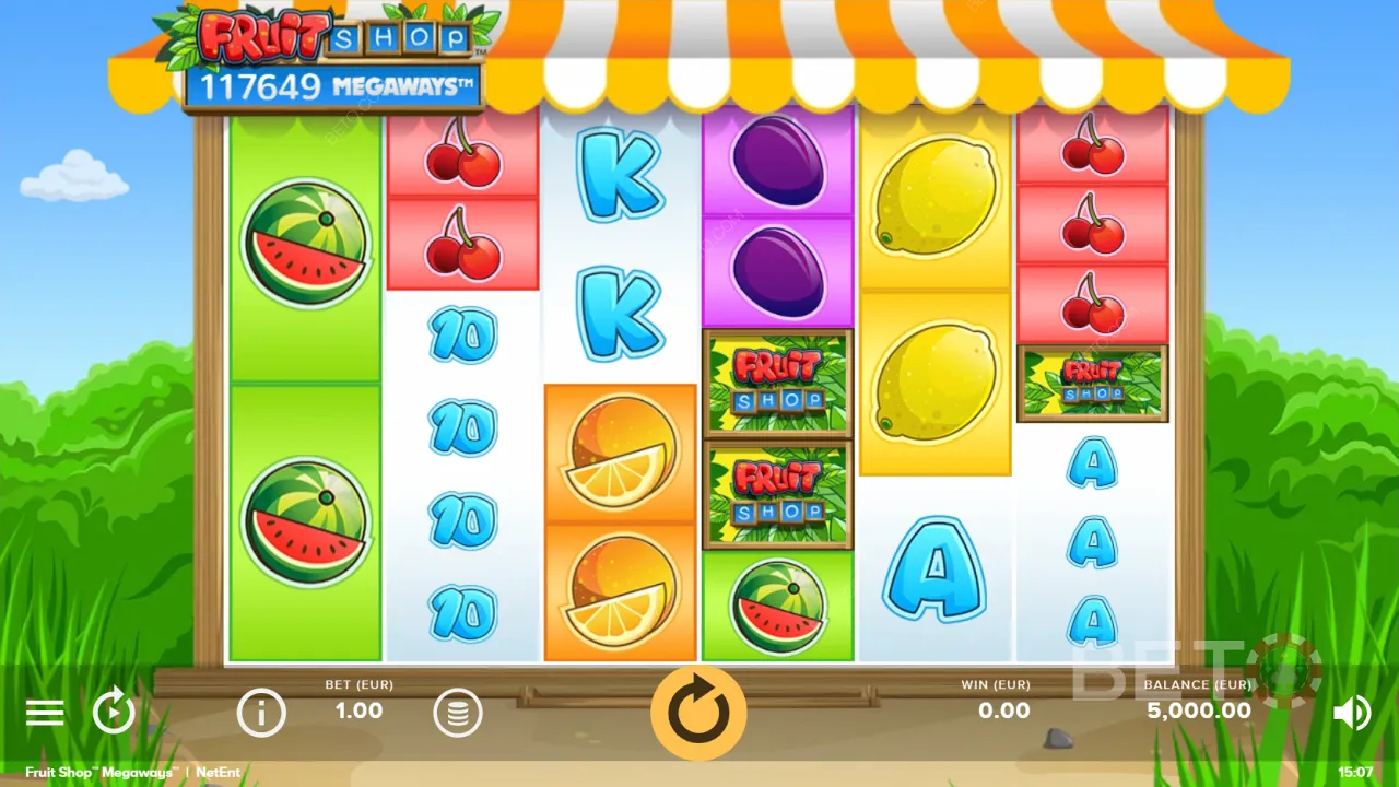 De voorbeeld gameplay video van Fruit Shop Megaways