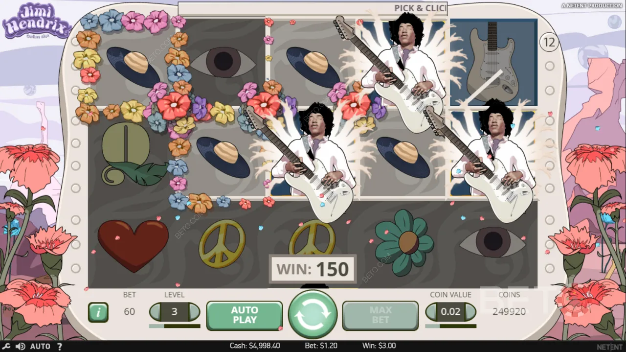 Gameplay van Jimi Hendrix Video Slot
